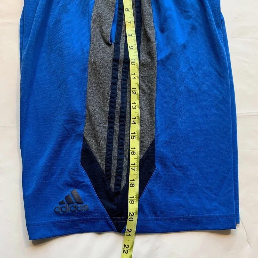 Adidas DualThreat Athletic‎ Shorts Mens Medium 3 Stripes Blue Sports Athleisure